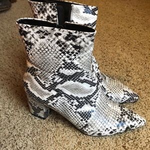 Snake skin booties